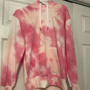 Pink and White Tye-Dye Hoodie